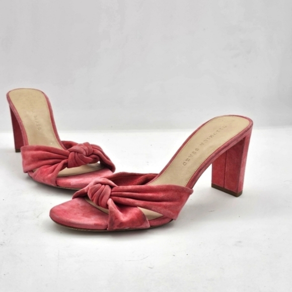 Veronica Beard Women’s Ganita Knot-Front Slides Size 9 Pink Suede Sandals - Picture 3 of 13